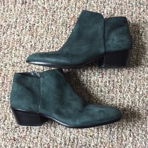 Sam Edelman green suede booties